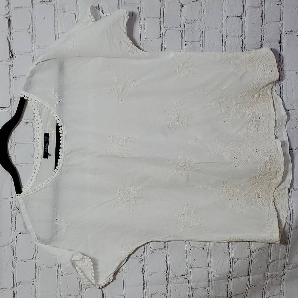 ODEL Embroidered Eyelet Top